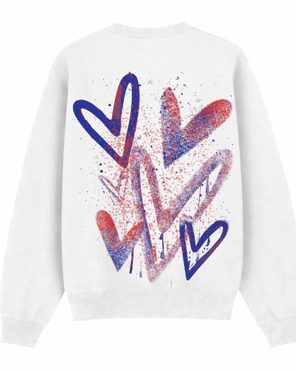 Red/Royal Scatter Heart Printed Sweatshirt Kids