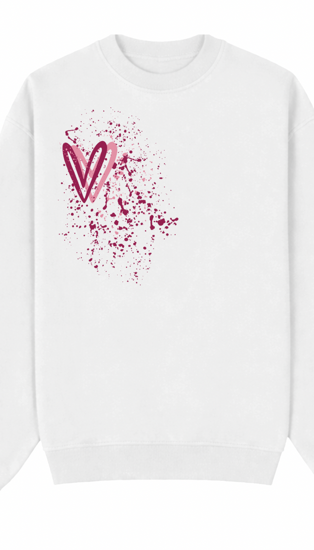Dark Multicoloured Heart Printed Sweatshirt by Miss Runway – image 2