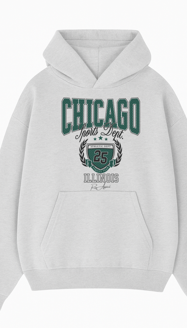 Chicago Sports Dept Crest Hoodie – unisex printed hoodie by Miss Runway