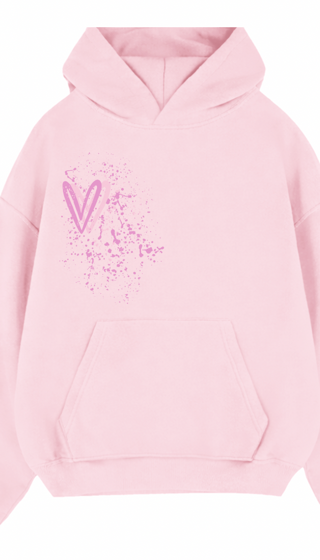 Pink Heart Printed Hoodie – image 12