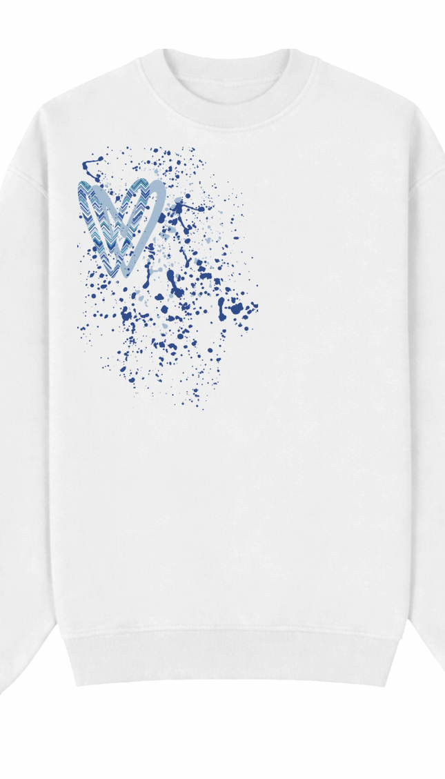 Blue Zig Zag Heart Printed Sweatshirt by Miss Runway – image 2