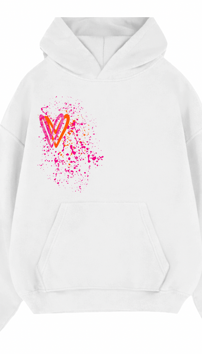 Neon Paisley Heart Printed Hoodie by Miss Runway – image 2