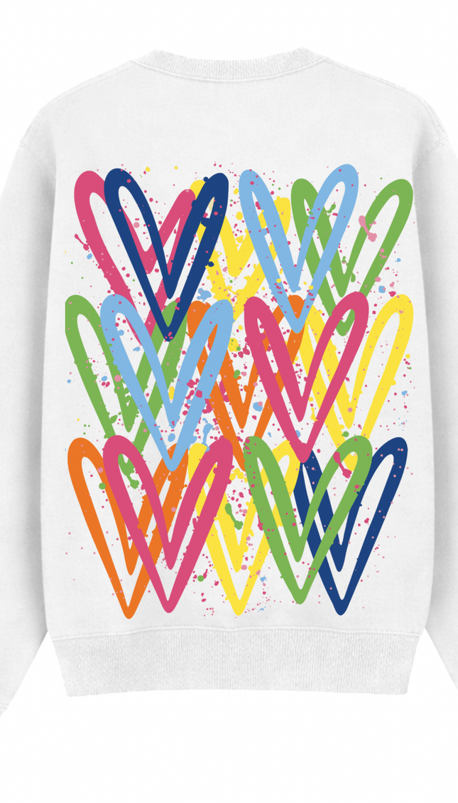 Multicoloured Heart Printed Sweatshirt – additional view
