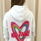 Miss Runway Multicolour Heart Graffiti Hoodie White