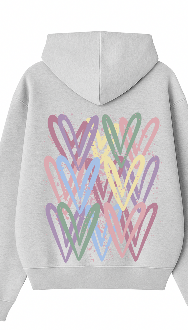 Dark Pastel Heart Printed Hoodie – image 5