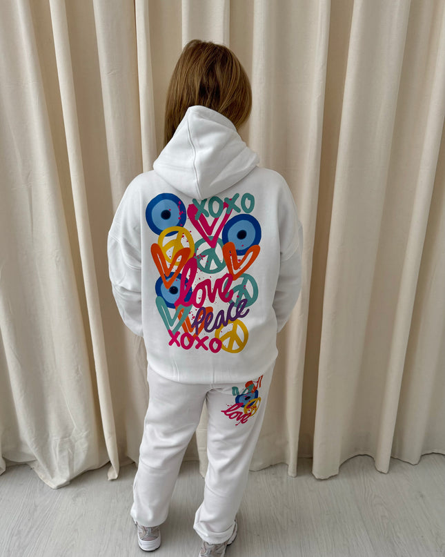 XOXO Graffiti Hooded Tracksuit White