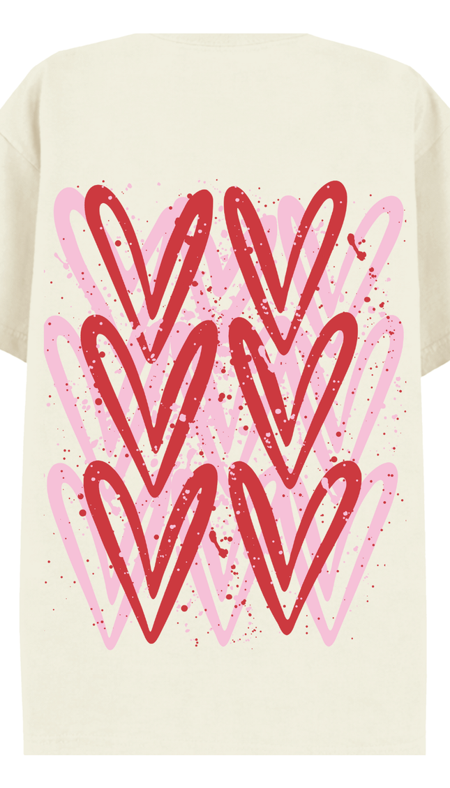 Pink/Red Heart Printed T-shirt – image 9