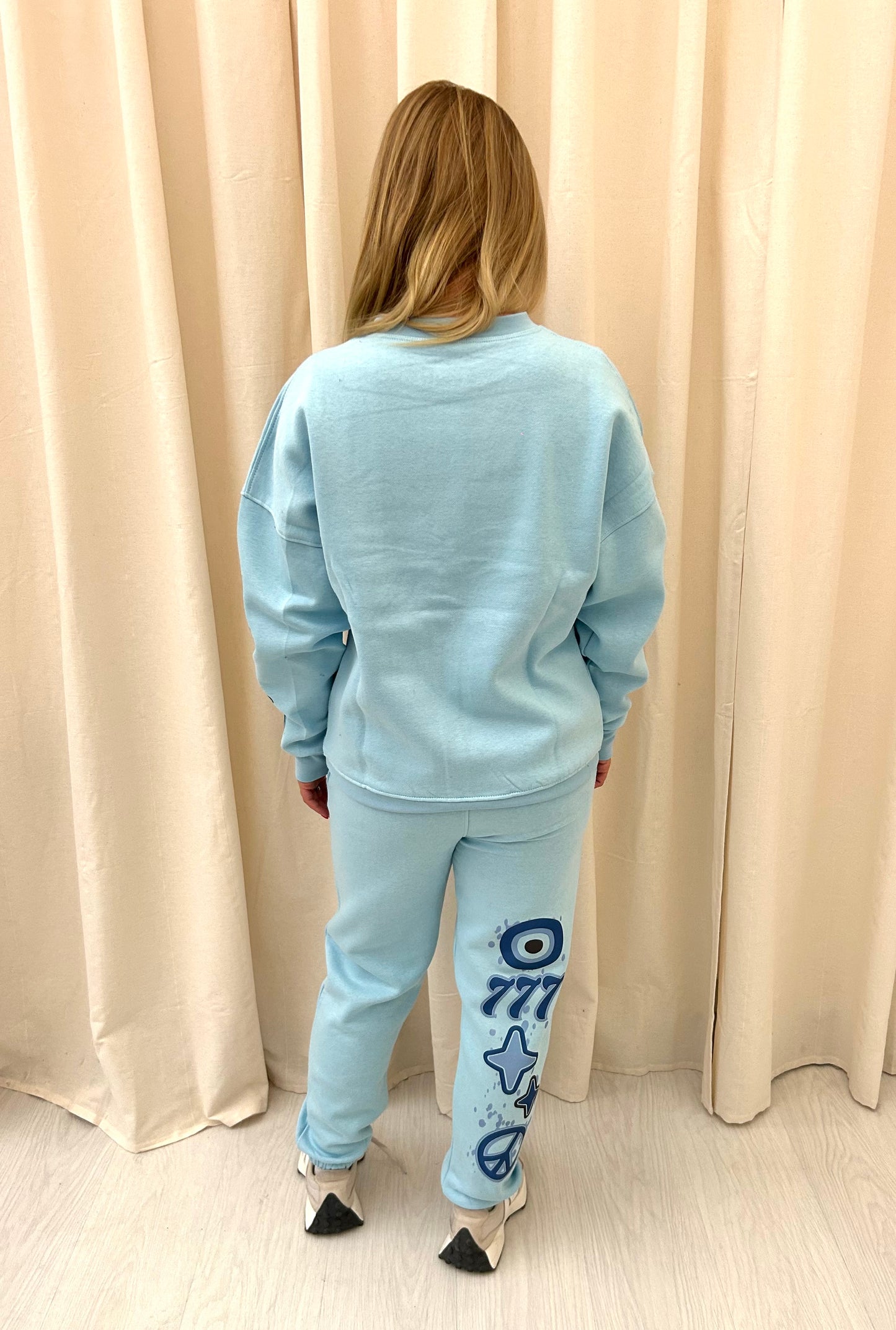 Angel Numbers Protect Your Energy Graffiti Sweatshirt Tracksuit Blue - Blue