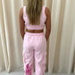 Hot Pink Heart Graffiti Cargo Co ord Pink