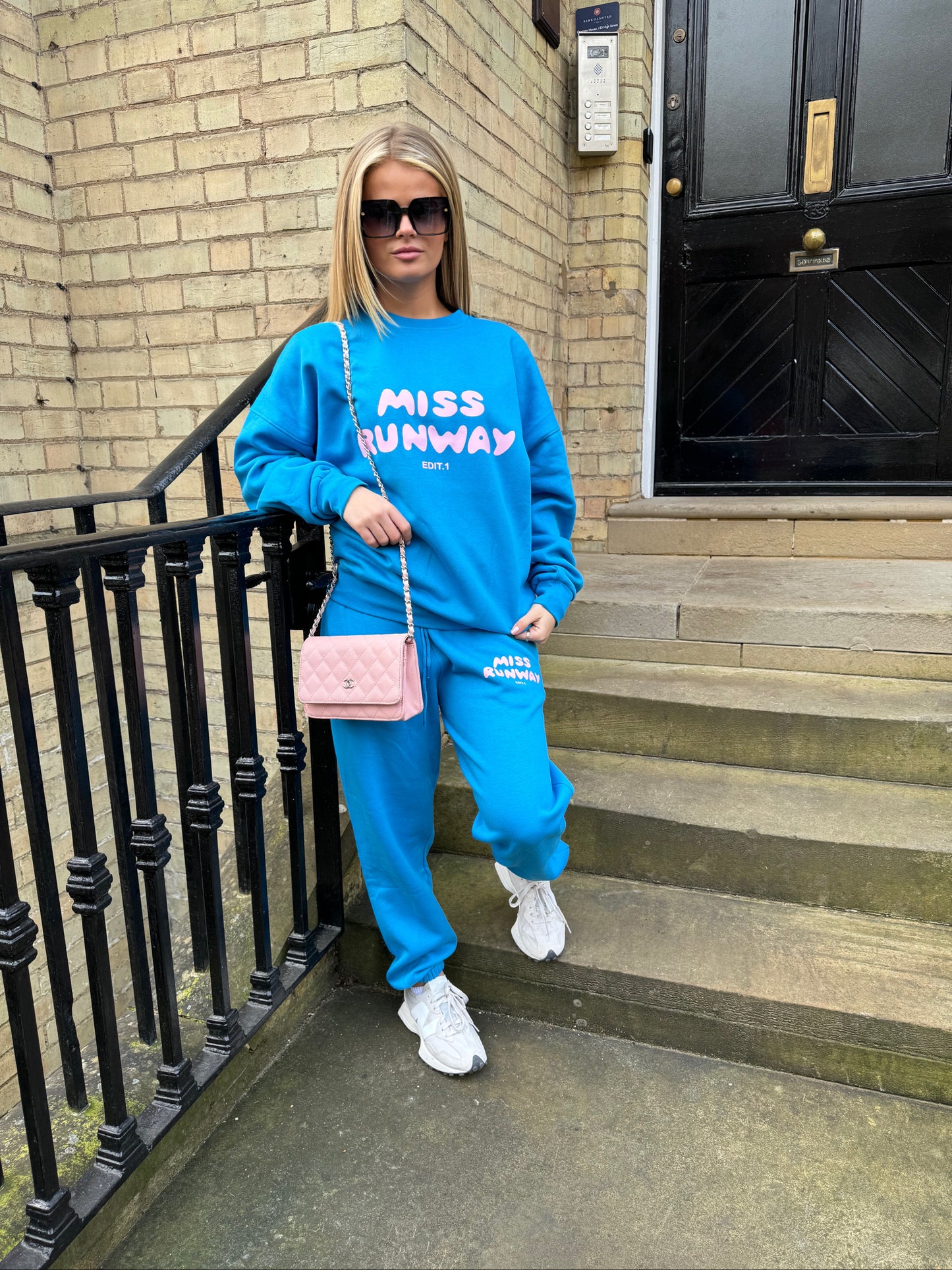 Miss Runway Edit 1 Oversized Sweatshirt Tracksuit Bright Blue