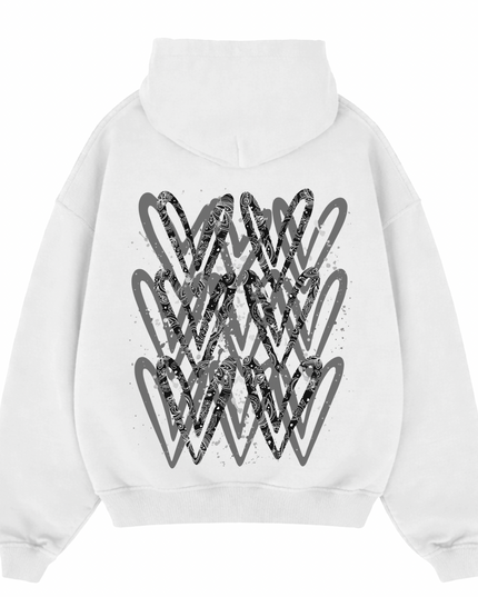 Charcoal Paisley Heart Printed Hoodie Adults