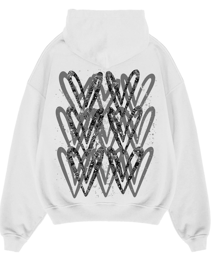 Charcoal Paisley Heart Printed Hoodie Adults