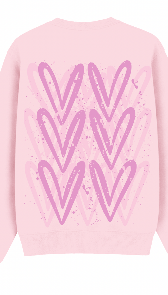 Pink Heart Printed Sweatshirt – additional view