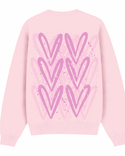 Pink Heart Printed Sweatshirt Kids