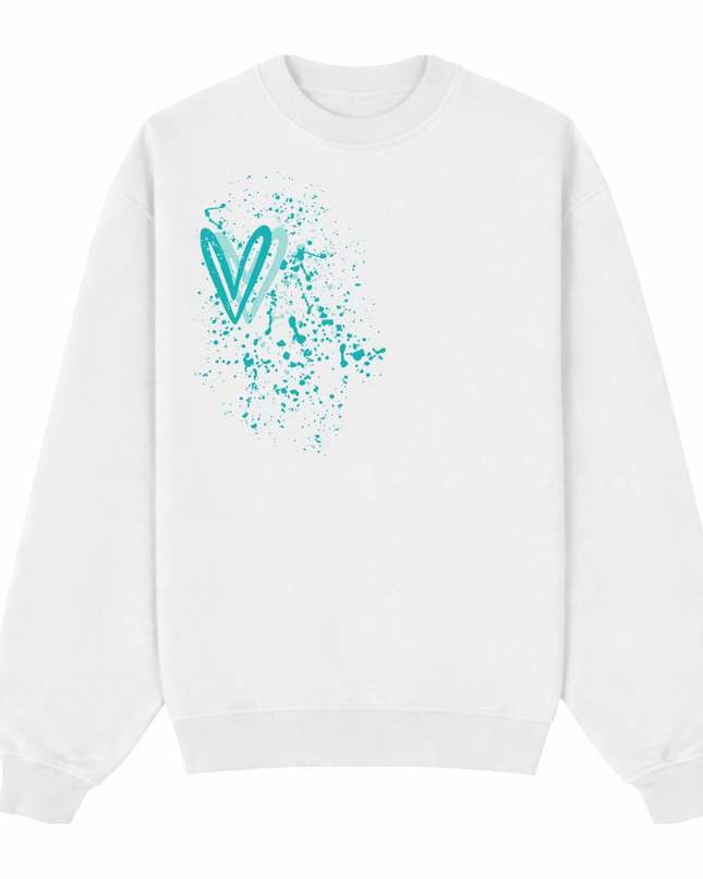 Mint Heart Printed Sweatshirt Kids