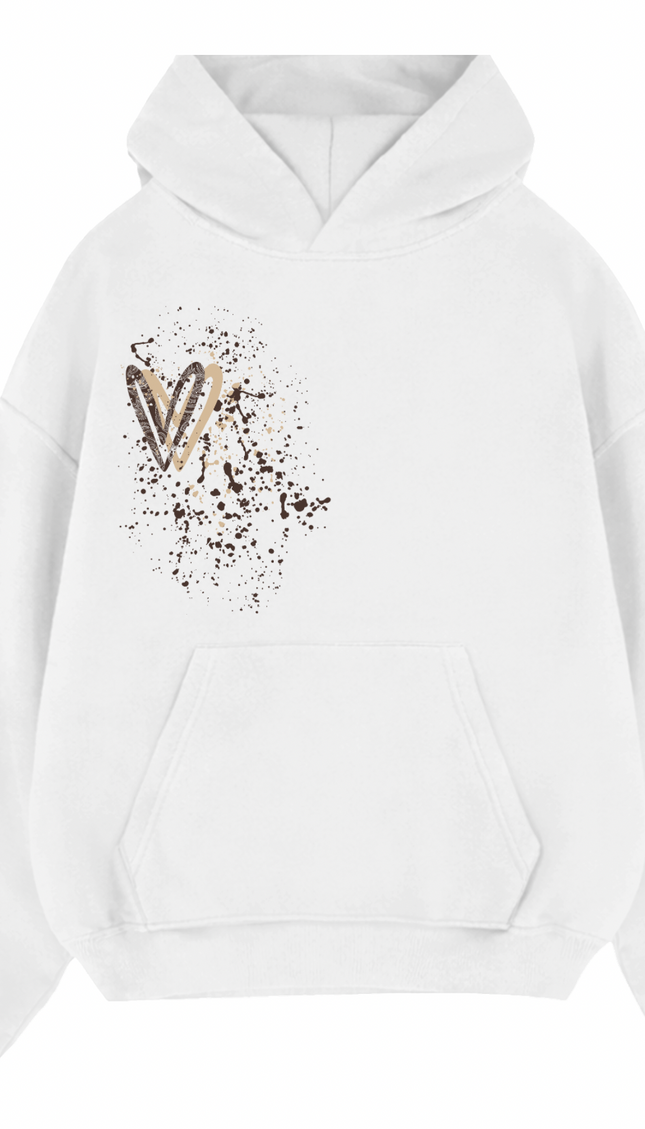 Brown Paisley Heart Printed Hoodie by Miss Runway – image 2