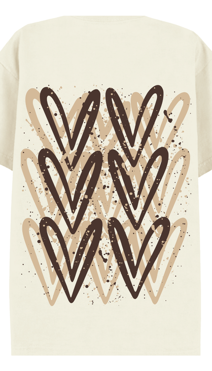 Brown Heart Printed T-shirt – adult printed t-shirt by Miss Runway
