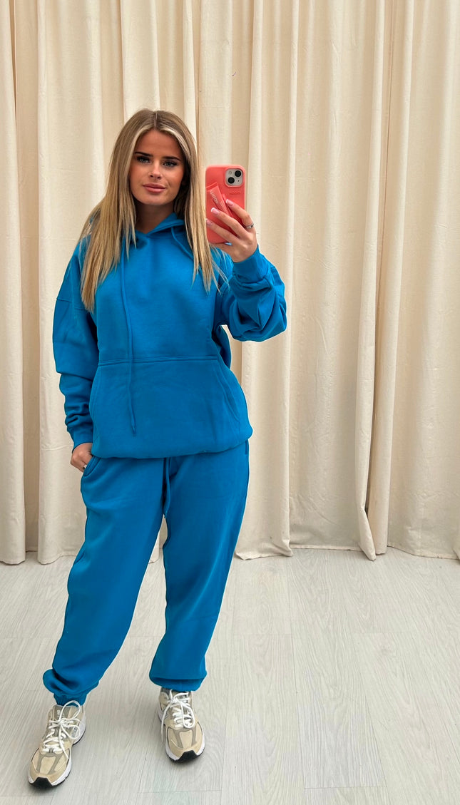 Oversized Hooded Tracksuit Bright Blue