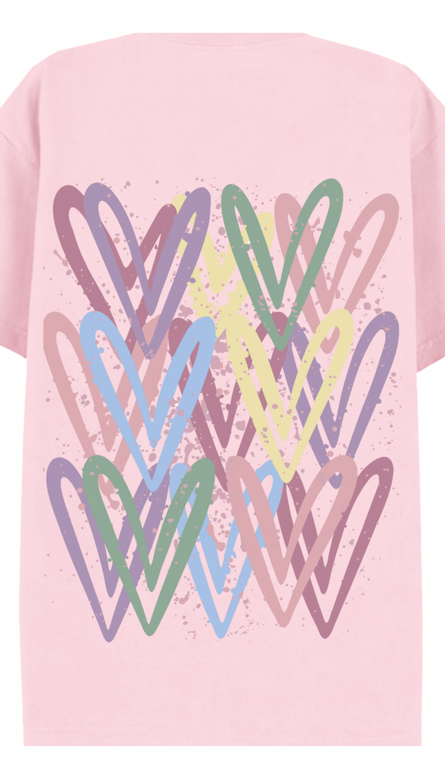 Dark Pastel Heart Printed T-shirt – image 5