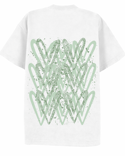 Sage Green Paisley Heart Printed T-shirt Kids