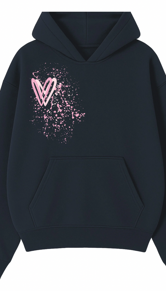 Pink Heart Printed Hoodie – image 14