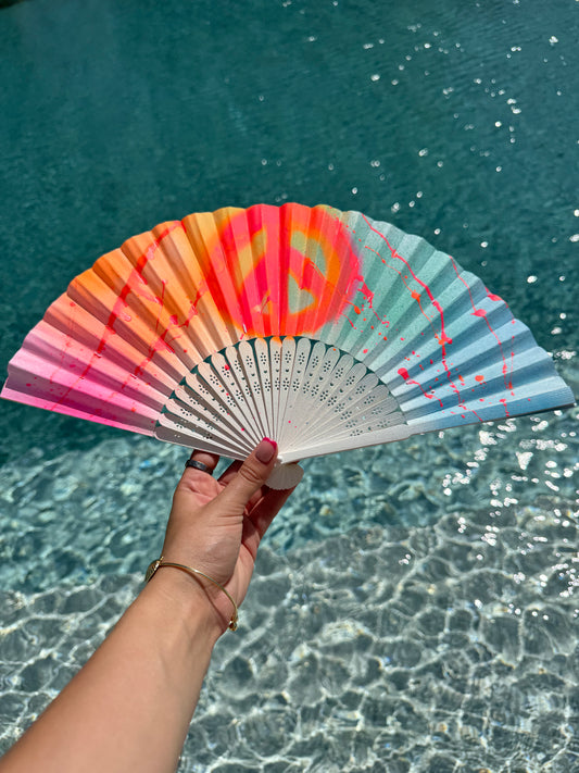 Neon Spray/Peace Paper Fan