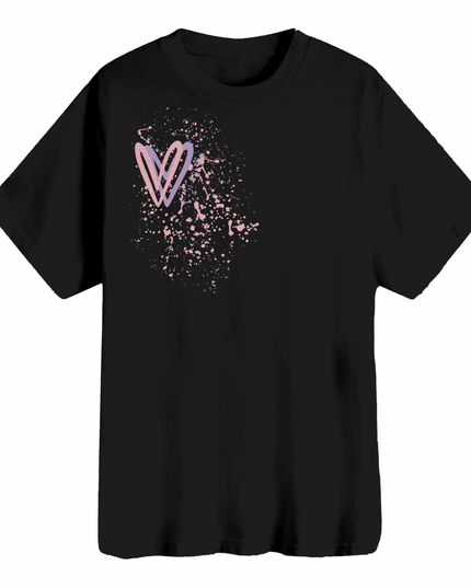 Dark Pastel Heart Printed T-shirt Adult