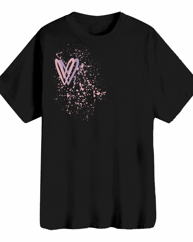 Dark Pastel Heart Printed T-shirt Adult