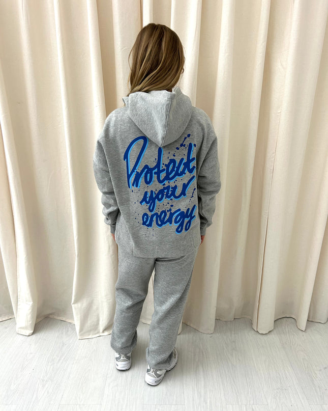 Protect Your Energy Graffiti Hooded Tracksuit Grey