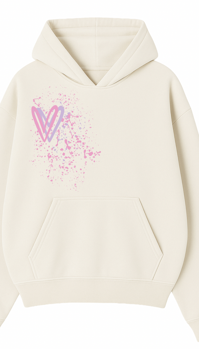 Pastel Heart Printed Hoodie – image 4