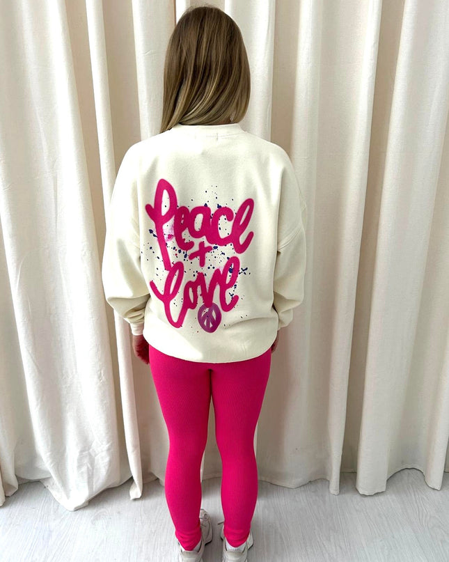 Peace + Love  Printed Sweatshirt & Leggings Adults