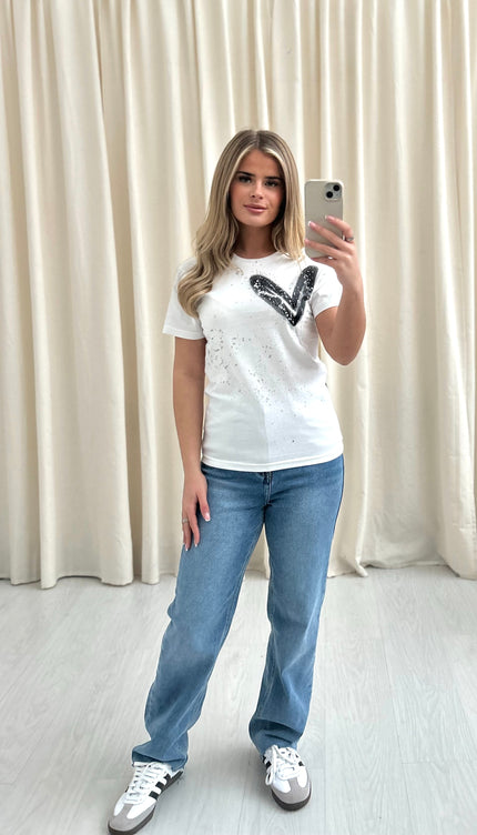 Black/Grey Heart T-Shirt