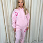 Miss Runway Peace & Love Oversized Hooded Tracksuit Pink