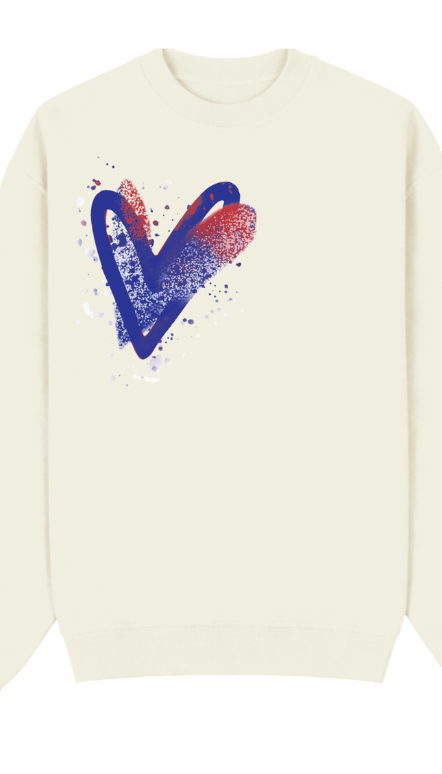 Red/Royal Scatter Heart Printed Sweatshirt – image 4