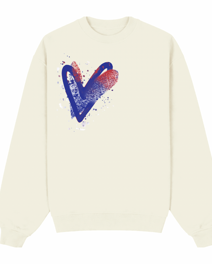 Red/Royal Scatter Heart Printed Sweatshirt Kids