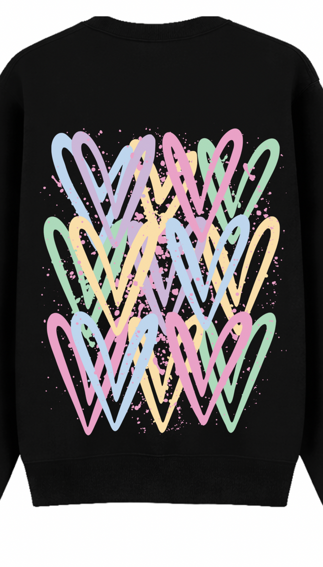 Pastel Heart Printed Sweatshirt – image 9