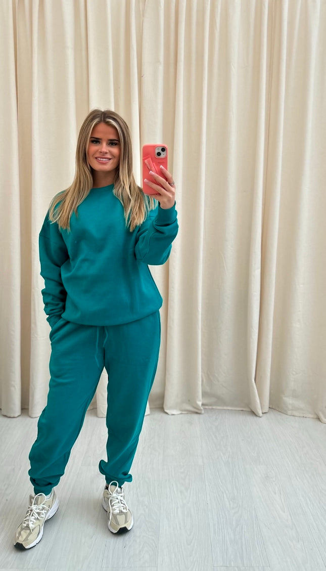 Oversized Sweatshirt Tracksuit Teal