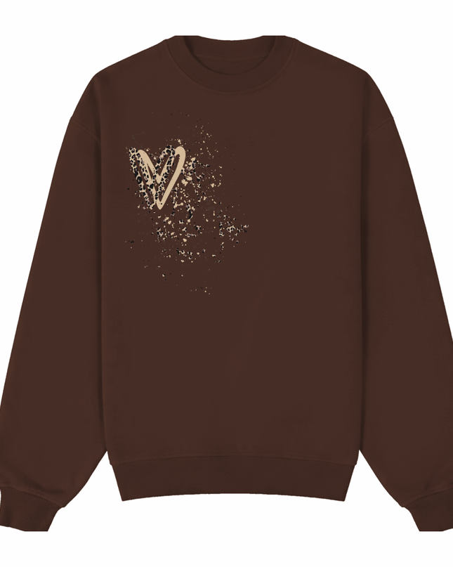 Leopard Print Heart Printed Sweatshirt Kids