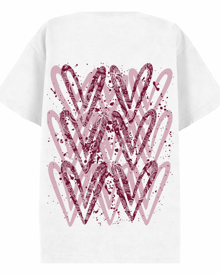 Burgundy Paisley Heart Printed T-shirt Kids