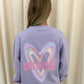 Miss Runway Pastel Heart Graffiti Sweatshirt Lilac