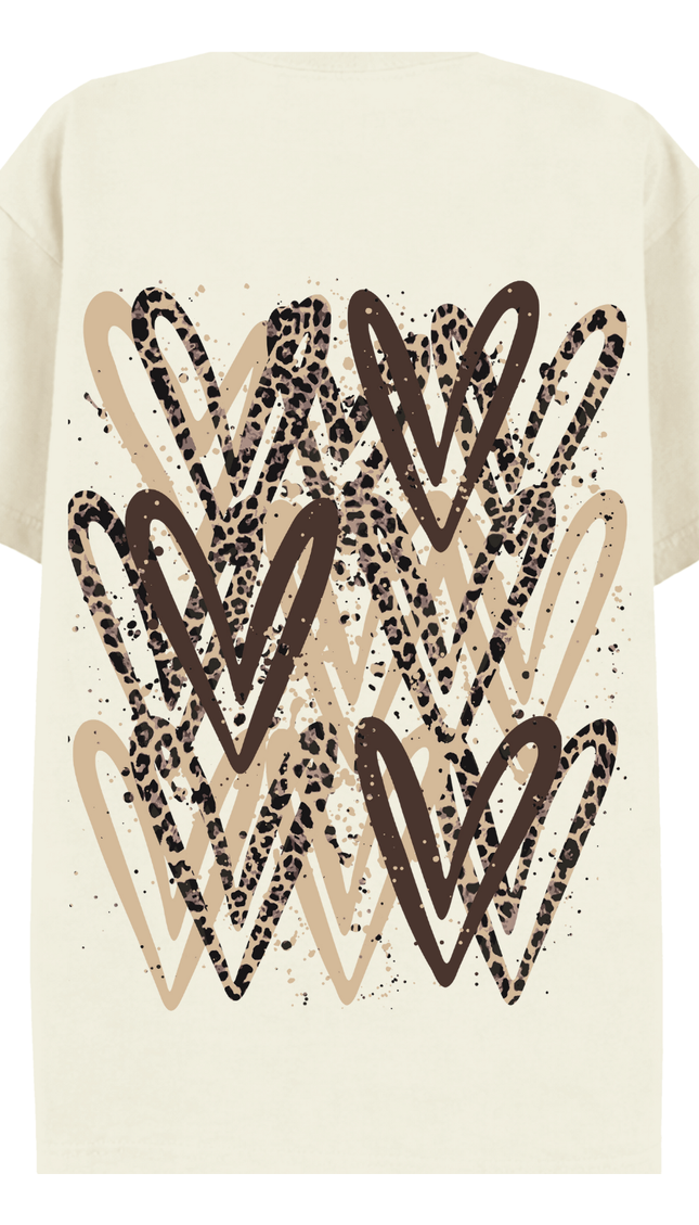Leopard Print Heart Printed T-shirt – image 5