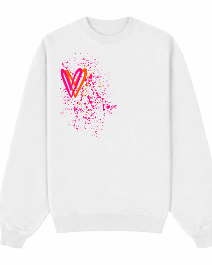 Neon Heart Printed Sweatshirt Kids