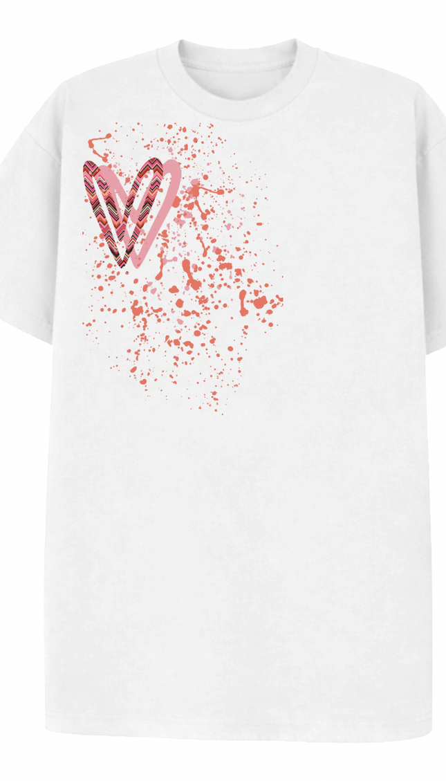 Coral Zig Zag Heart Printed T-shirt – image 6