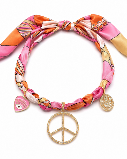 Endless Opulence Bandanna Choker Pink & Orange