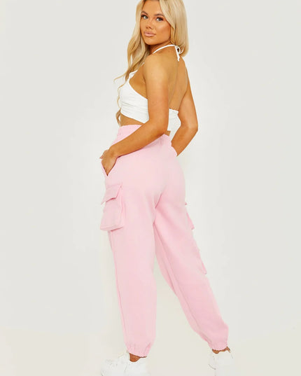 Basic Essentials Pink Cargo Joggers