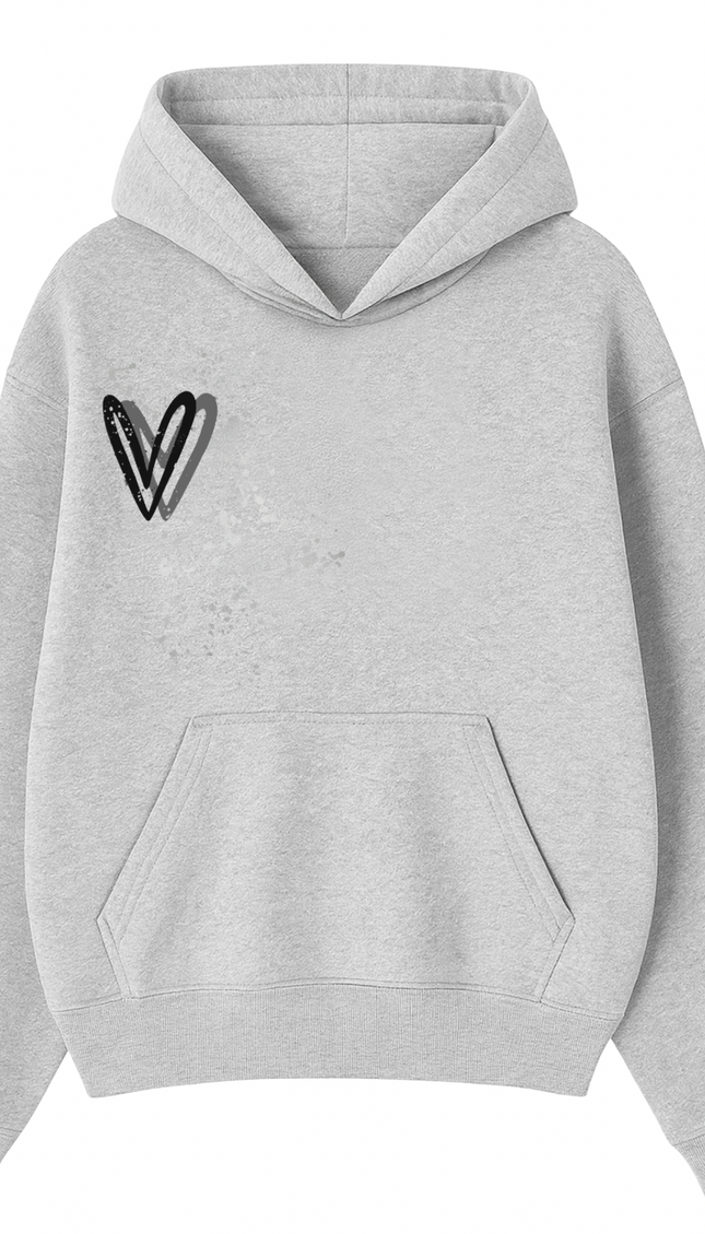 Black Heart Printed Hoodie – image 4