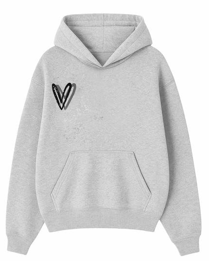 Black Heart Printed Hoodie Kids