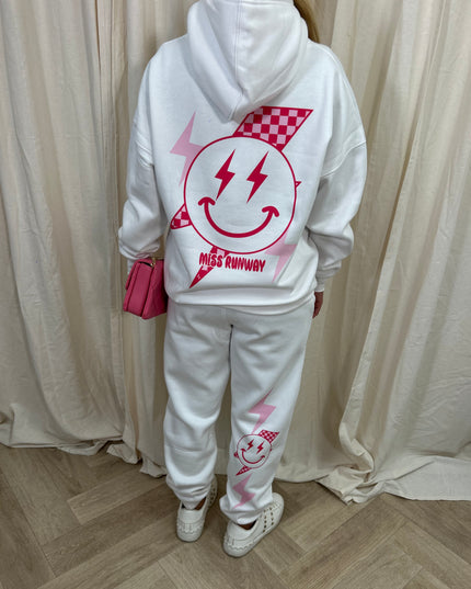 Miss Runway Smiley Lightning Hooded Tracksuit
