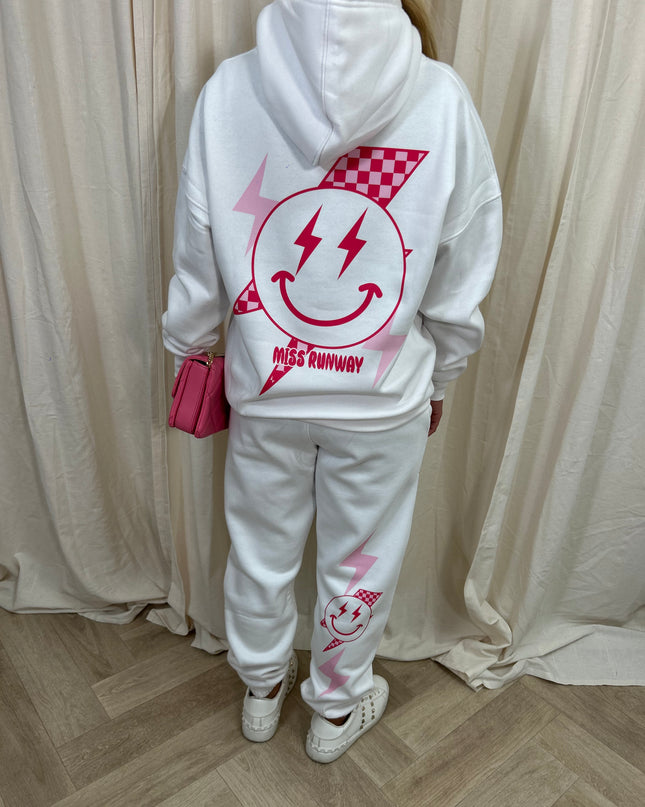 Miss Runway Smiley Lightning Hooded Tracksuit