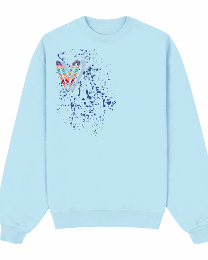 Multicoloured Zig Zag Heart Printed Sweatshirt Kids